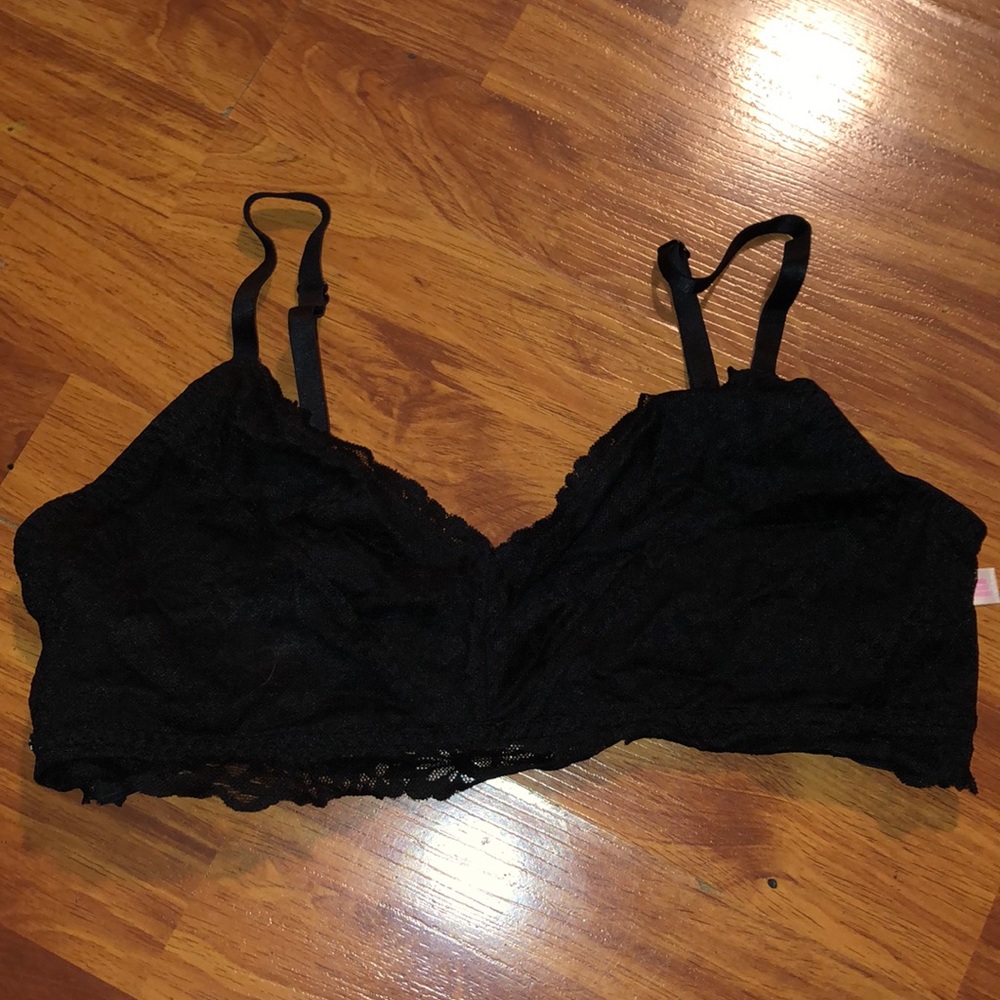 VS Black Bralette - lace front, strappy back